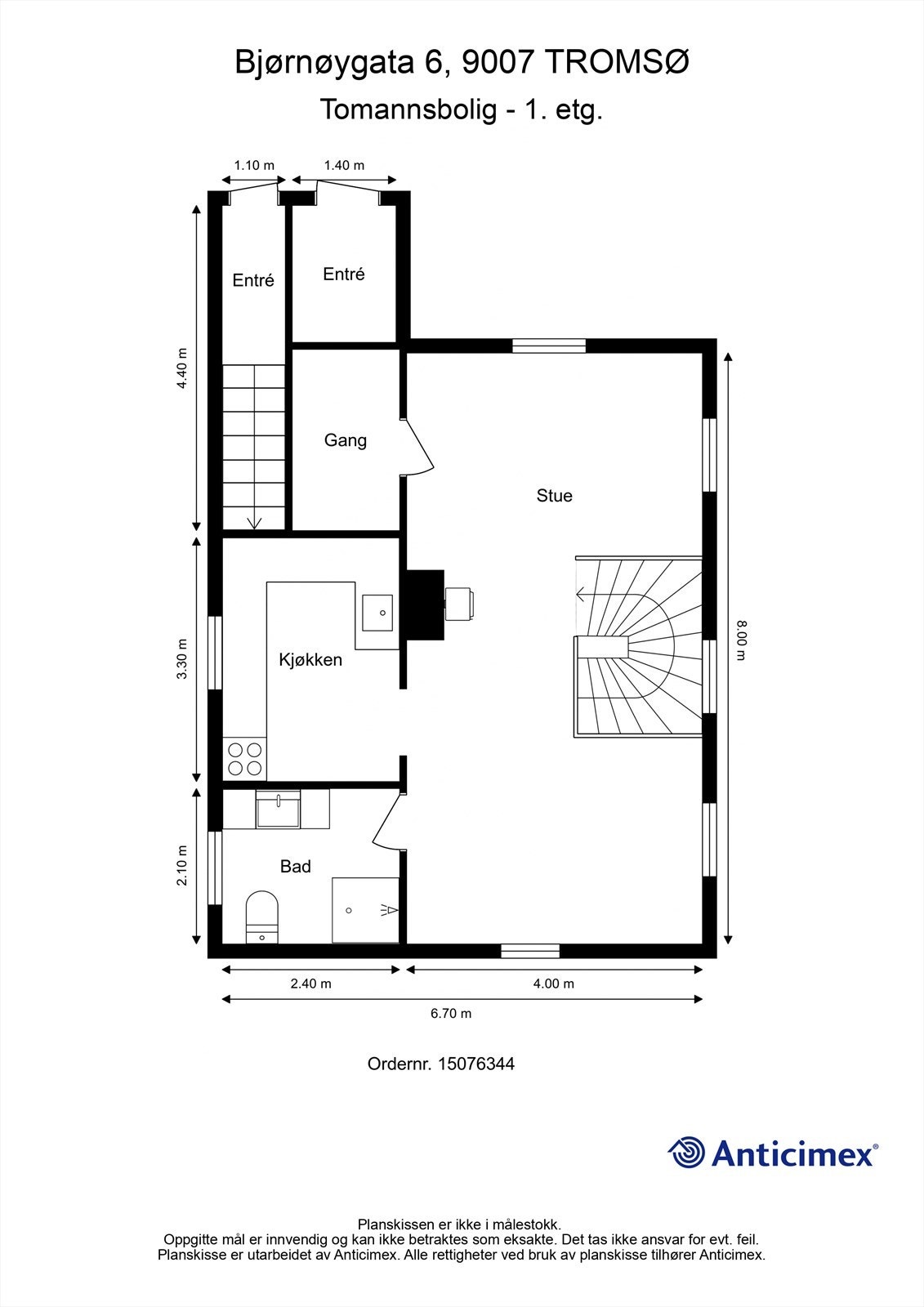 1. etasje - planillustrasjon. Galleribilde