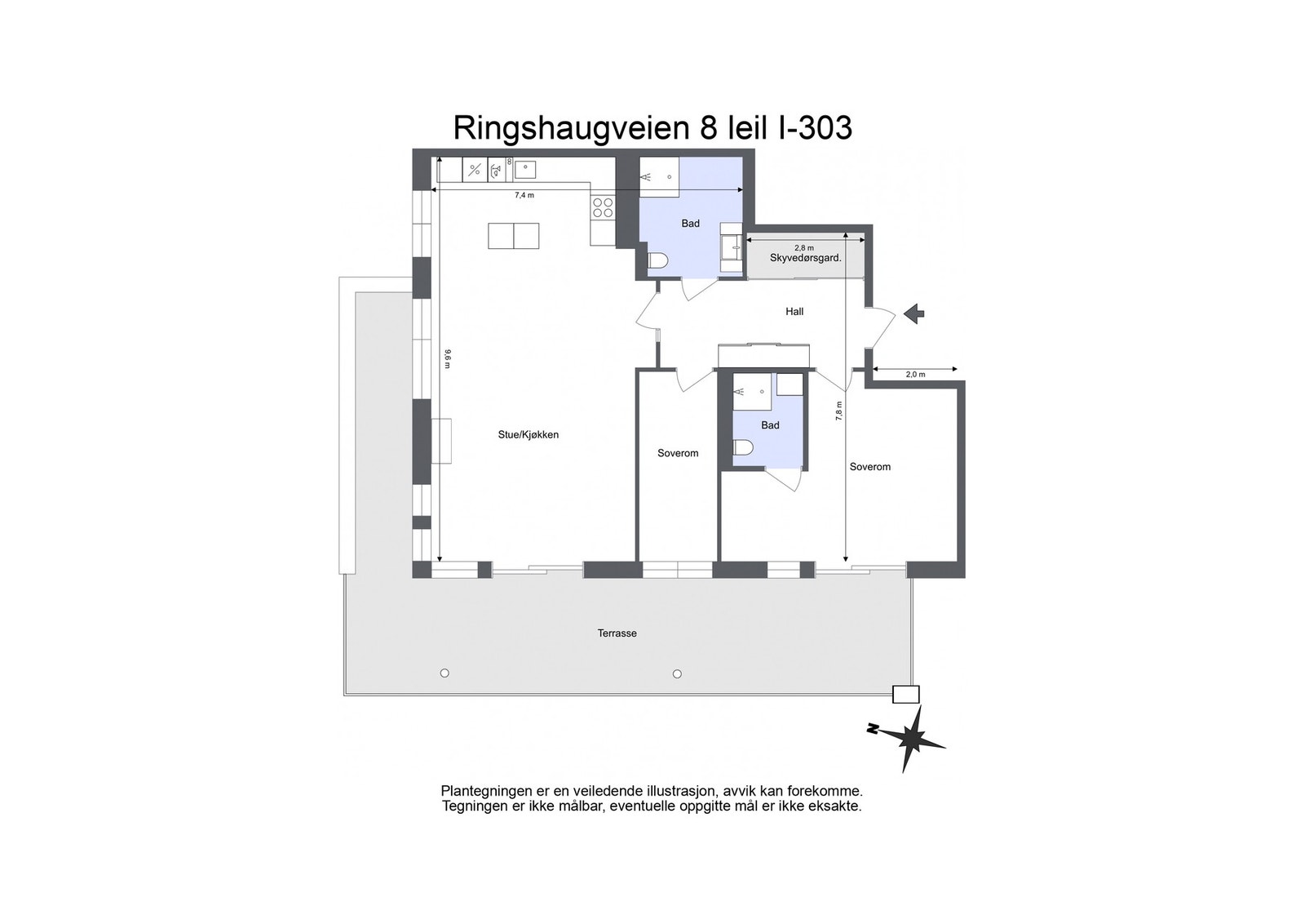 Vi begynner med plantegningen for å orientere oss litt. Galleribilde