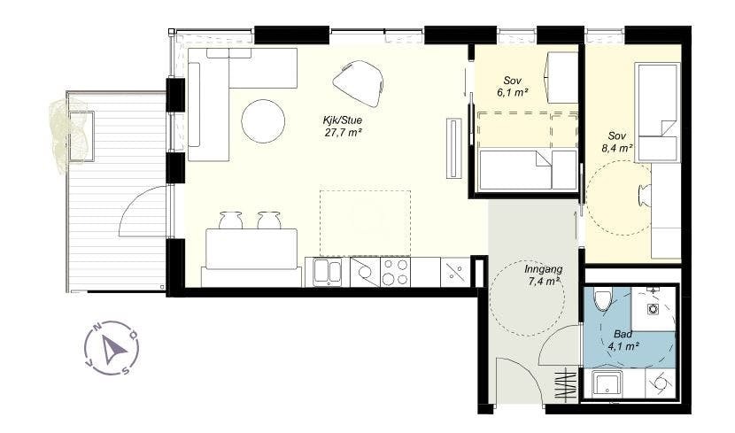 Planskisse 4. etasje. Galleribilde