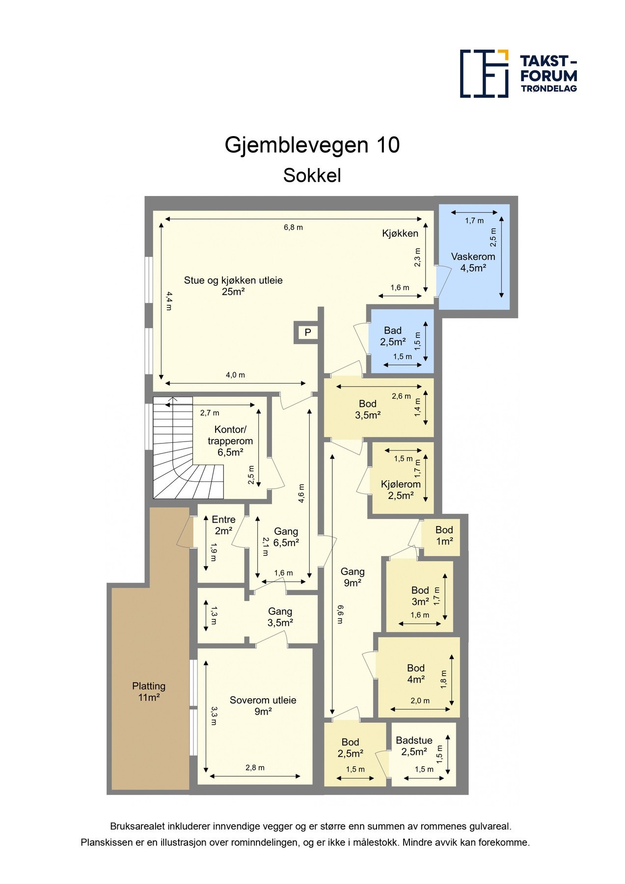 Planskisse sokkel. Galleribilde