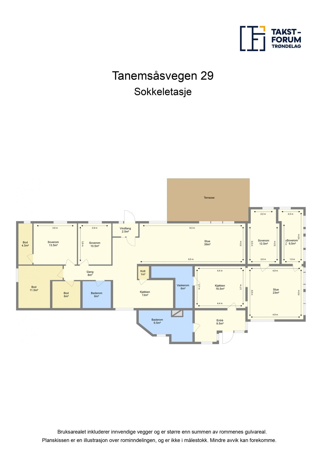 Plantegning sokkeletasje. Galleribilde