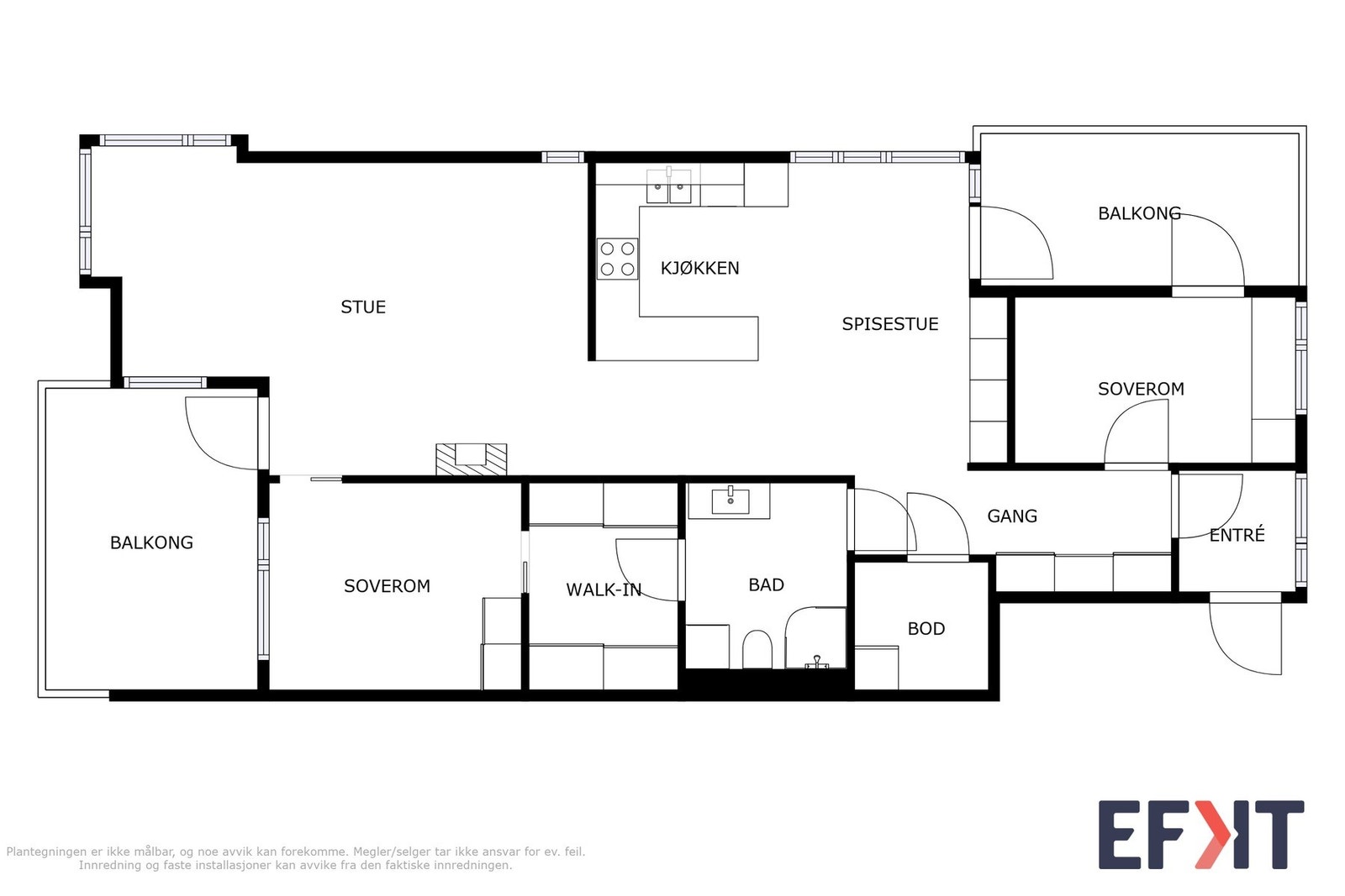 Planløsning i leiligheten Galleribilde