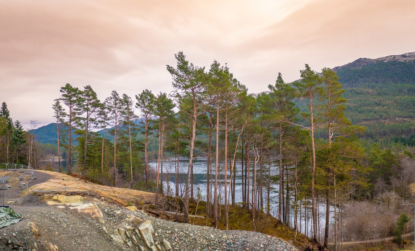 Det er under 100m til busstoppet ved Gåsakilen Galleribilde