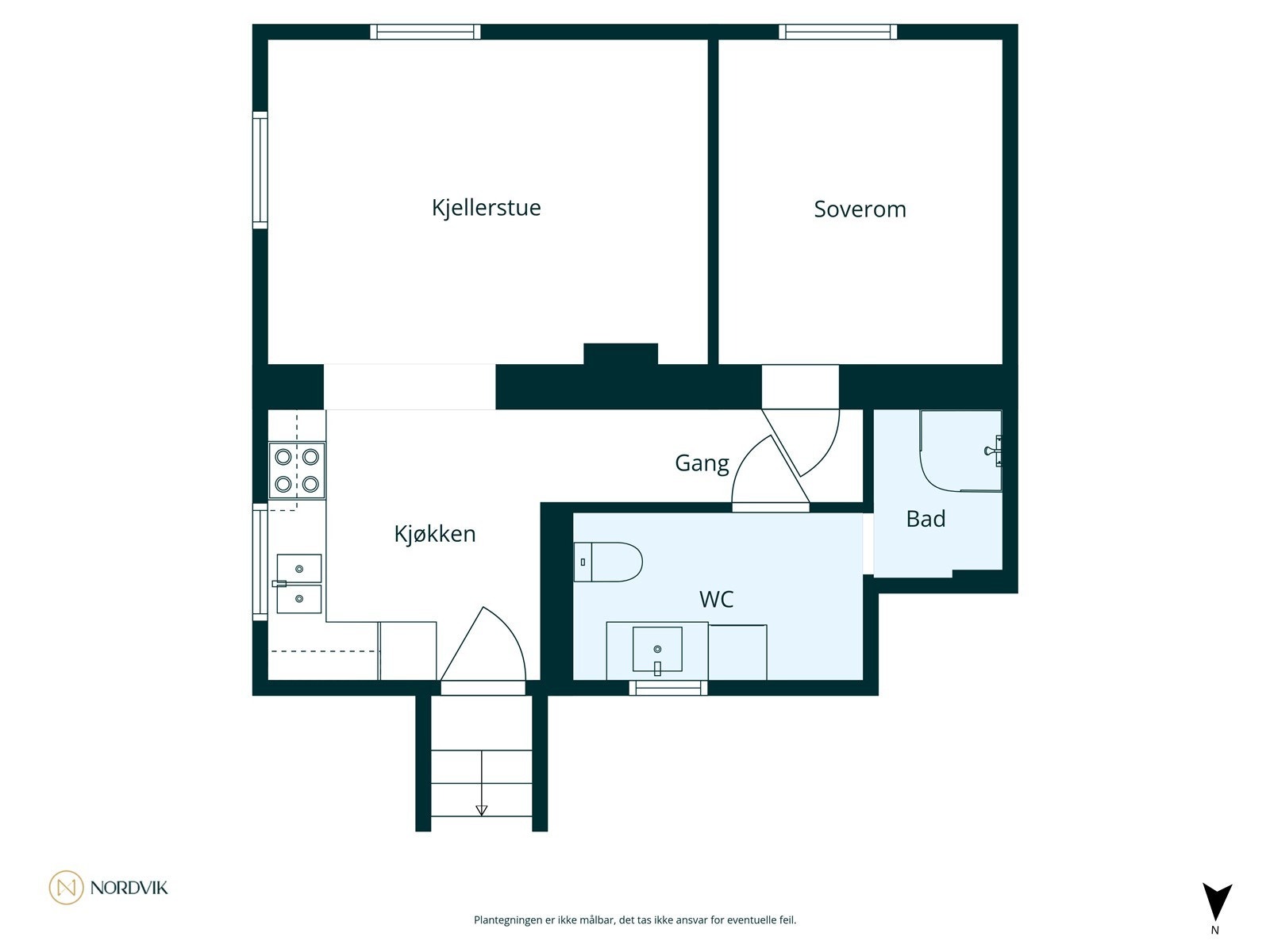 Plantegning underetasje - NB! arealet er ikke godkjent for varig opphold Galleribilde