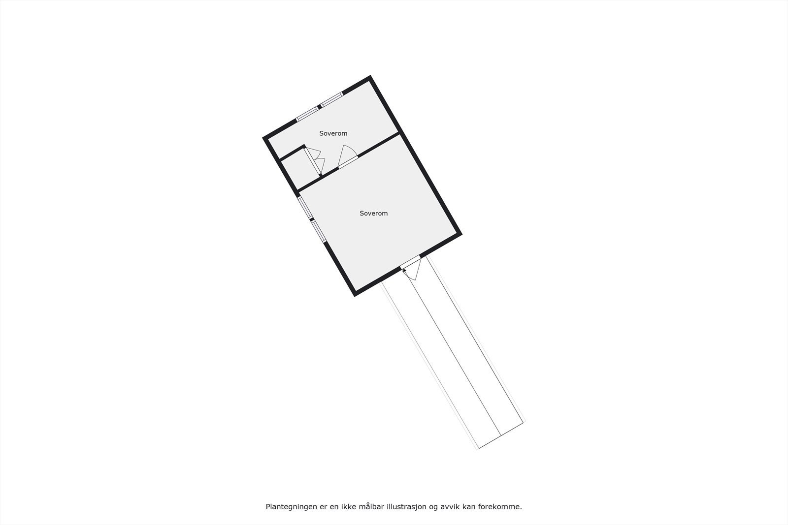 Plantegning Anneks - ikke godkjent oppholdsrom og heller ikke målbart areal grunnet for lav takhøyde Galleribilde