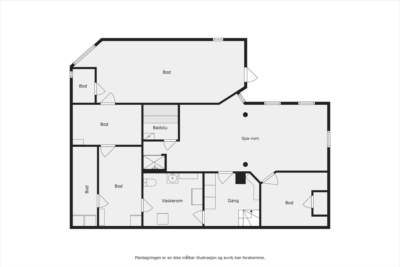 Plantegning underetasjen hovedbolig Galleribilde
