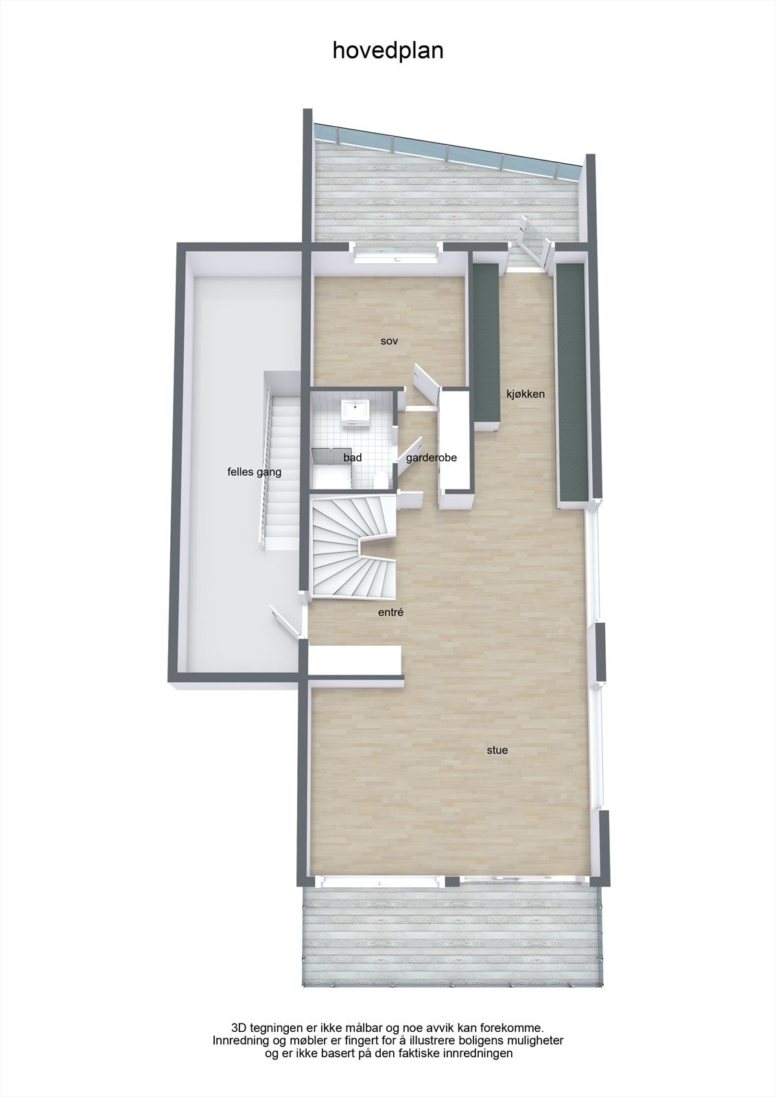 Planløsning hovedetasje. Galleribilde