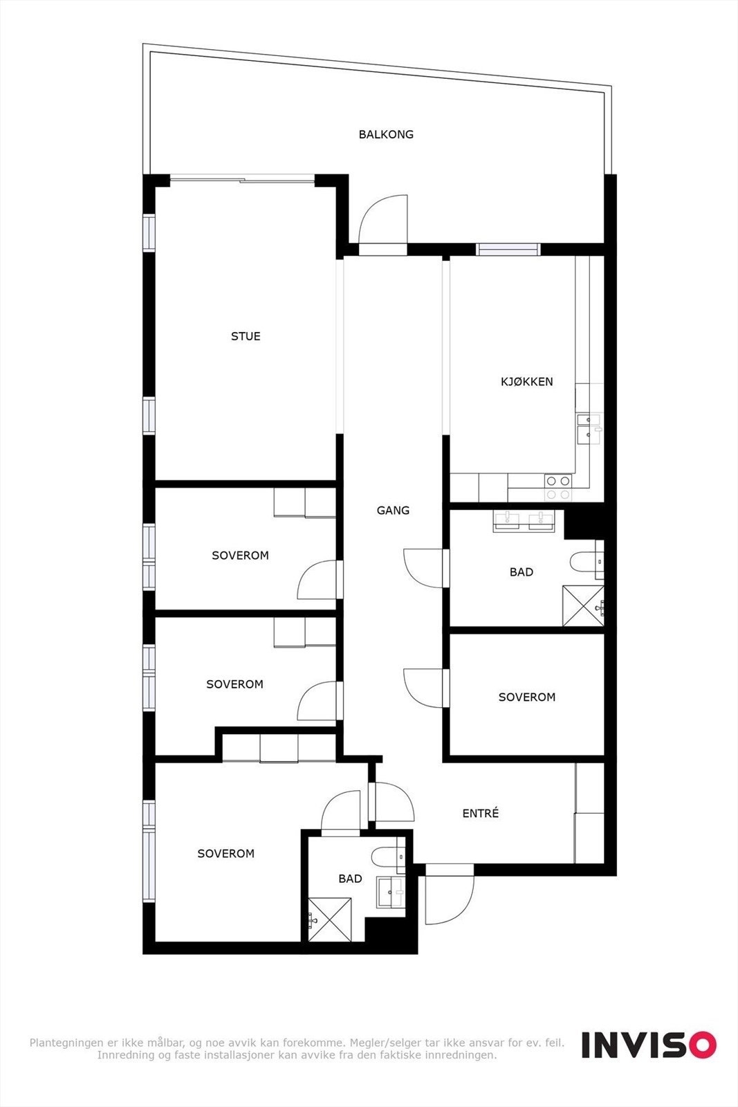 Planløsningen på leiligheten Galleribilde