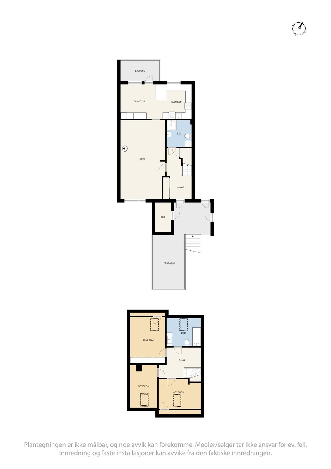 Plantegning begge etasjer. Galleribilde