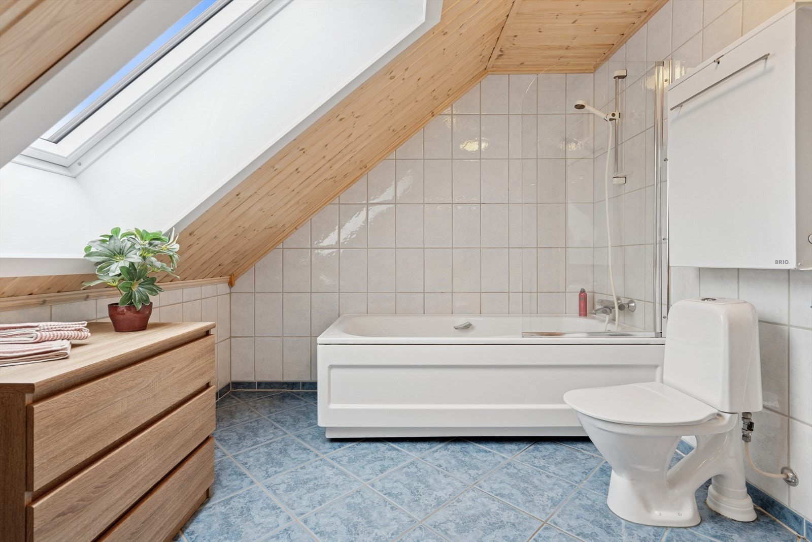 Fint lysinnslipp gjennom takvindu. Galleribilde