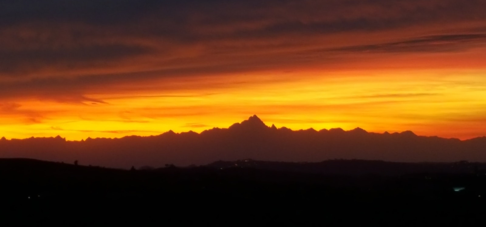 Monviso i solnedgang Galleribilde