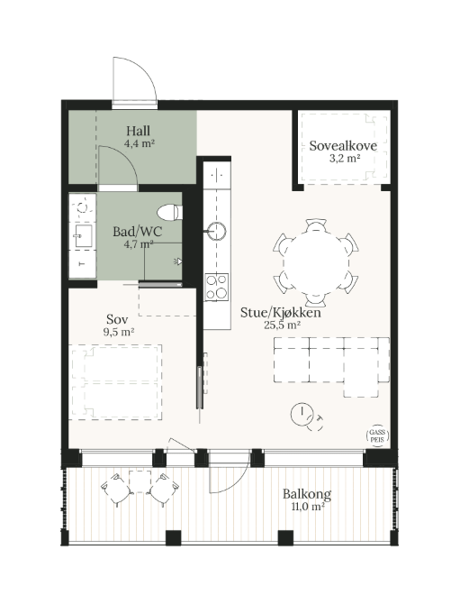Plantegning illustrasjon Galleribilde