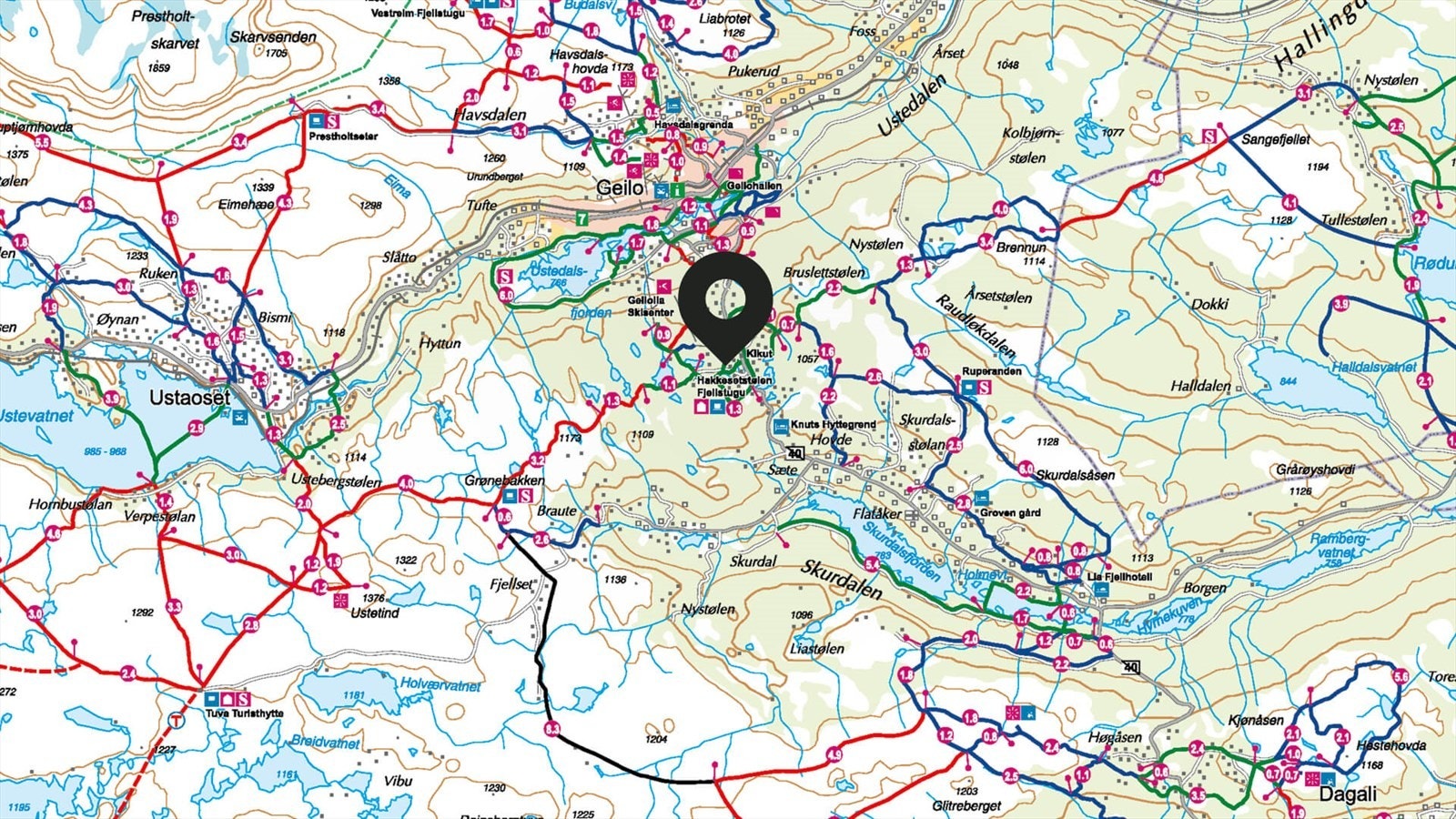Turløypeoversikt vinter i området Galleribilde