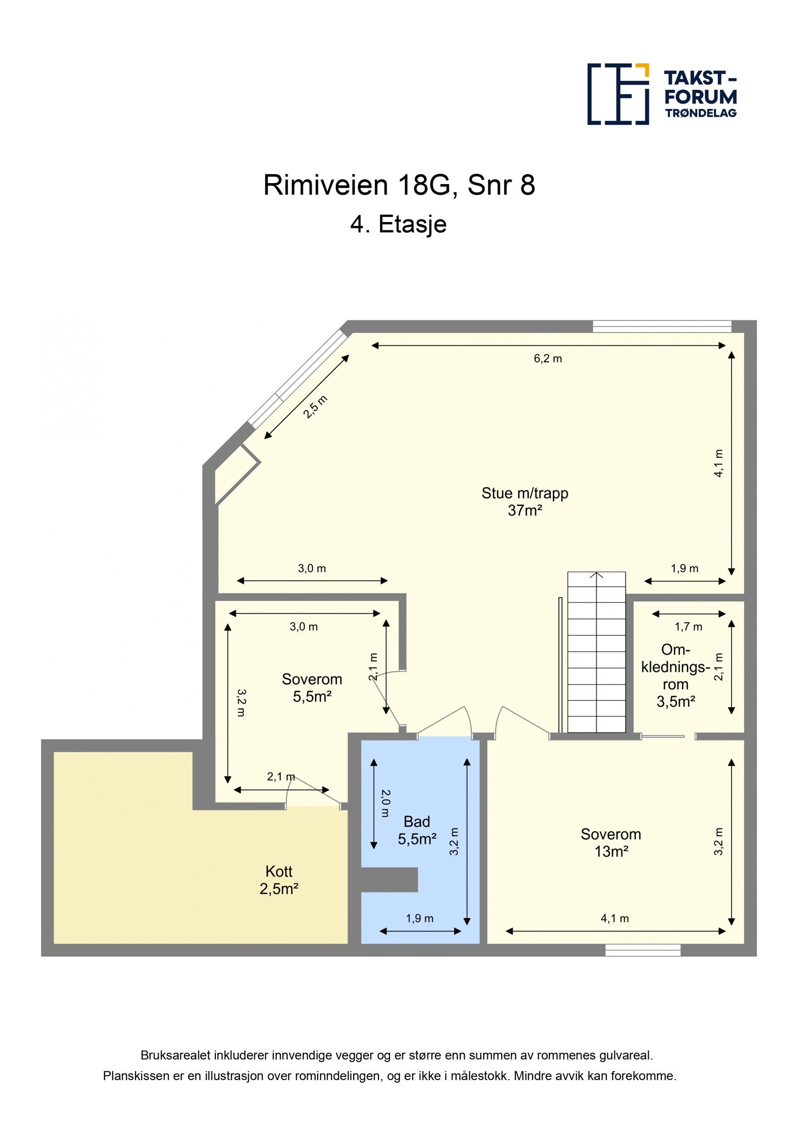 Planskisse fjerde etasje. Galleribilde