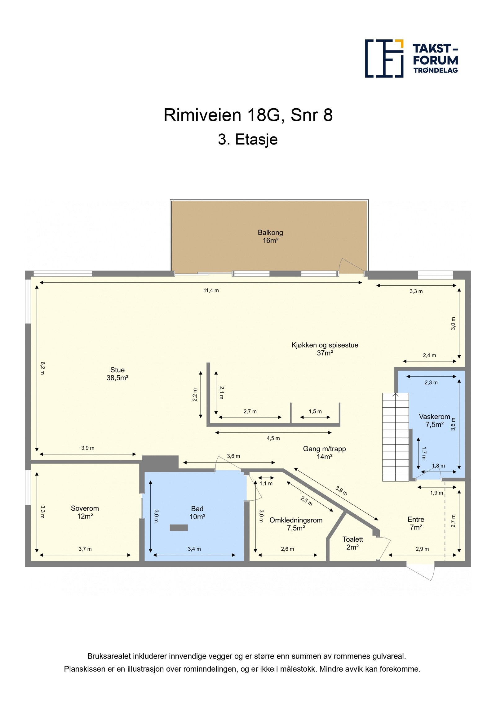 Planskisse tredje etasje. Galleribilde