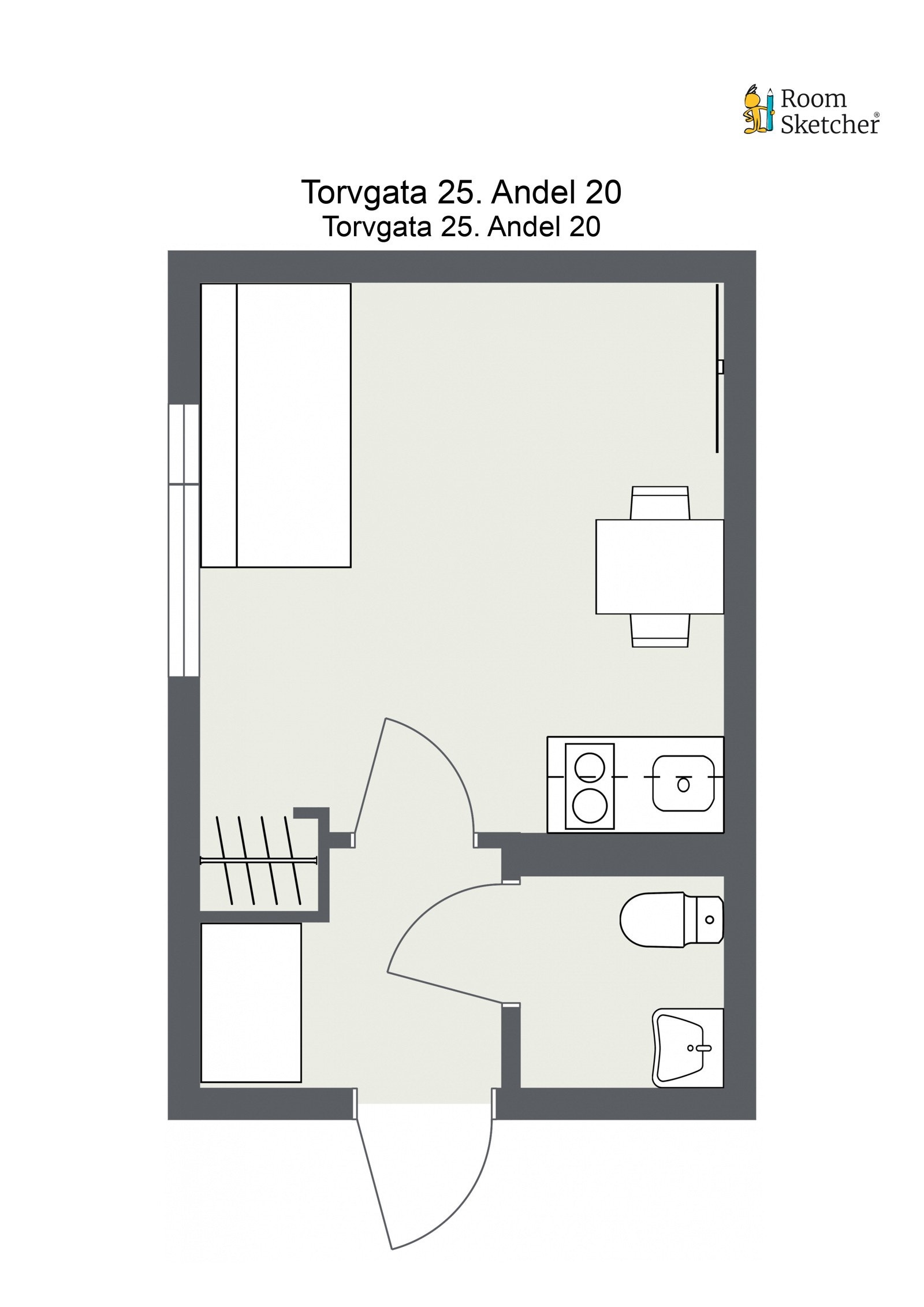 25058 - Torvgata 25. Andel 20 - Torvgata 25. Andel 20 - 2D Floor Plan Galleribilde