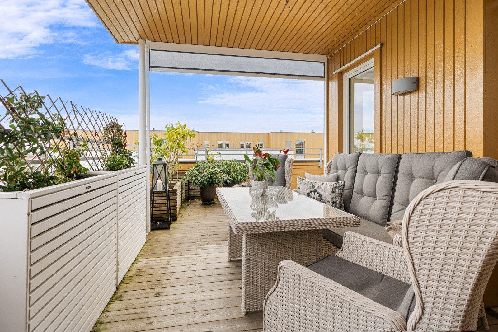 Overbygget del på hovedterrassen. Galleribilde