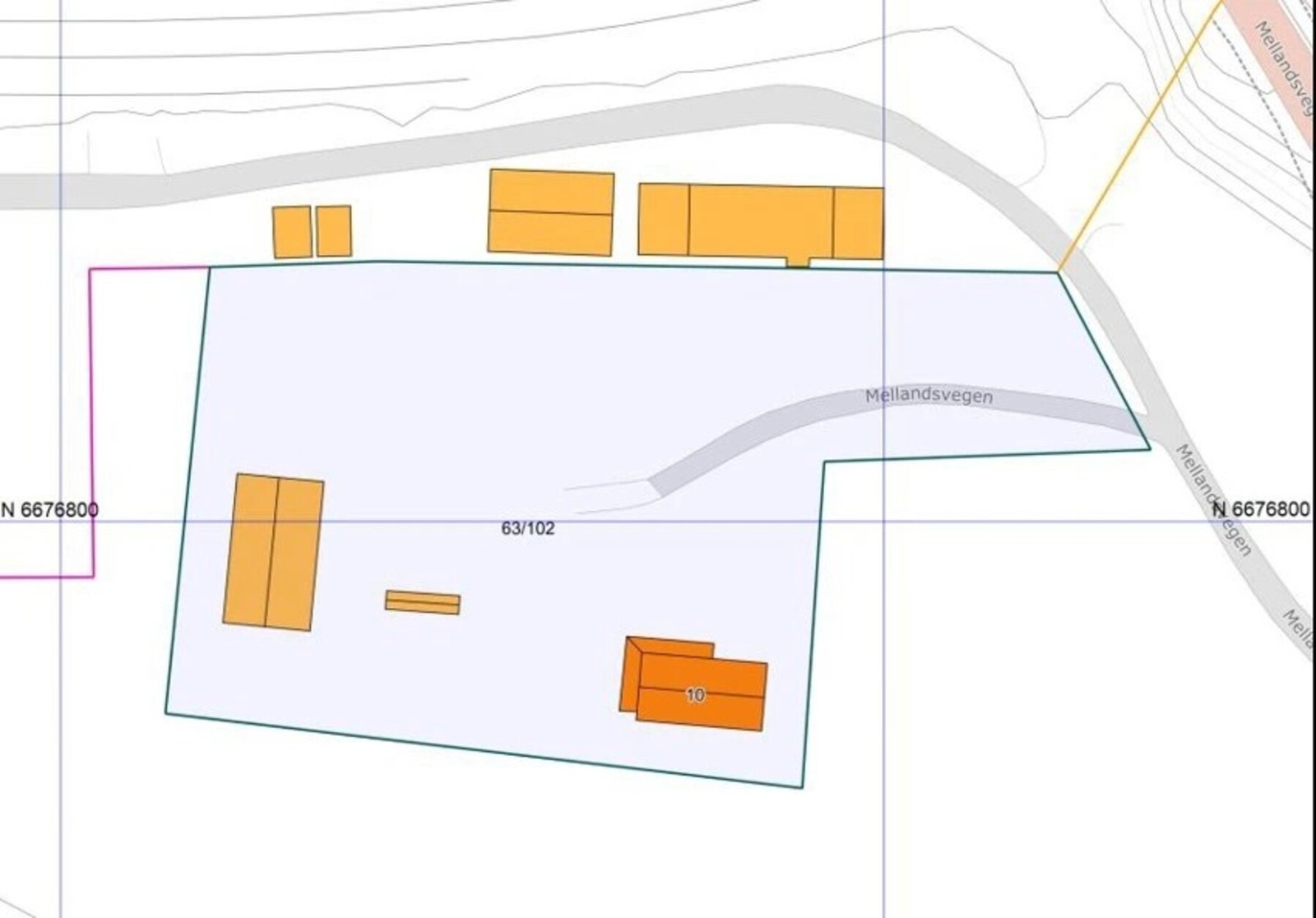 Grunnkart Mellandsvegen 10 Galleribilde