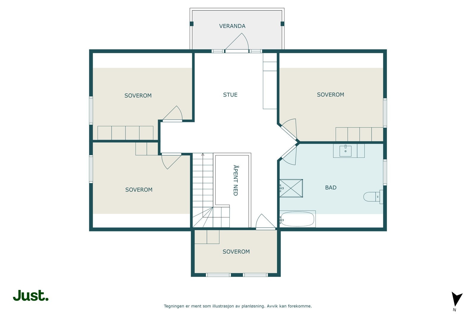 Planskisse øverste etasje.