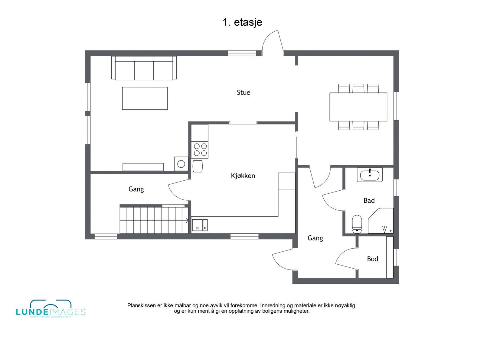 Planskisse 1. etasje - ikke målbar Galleribilde