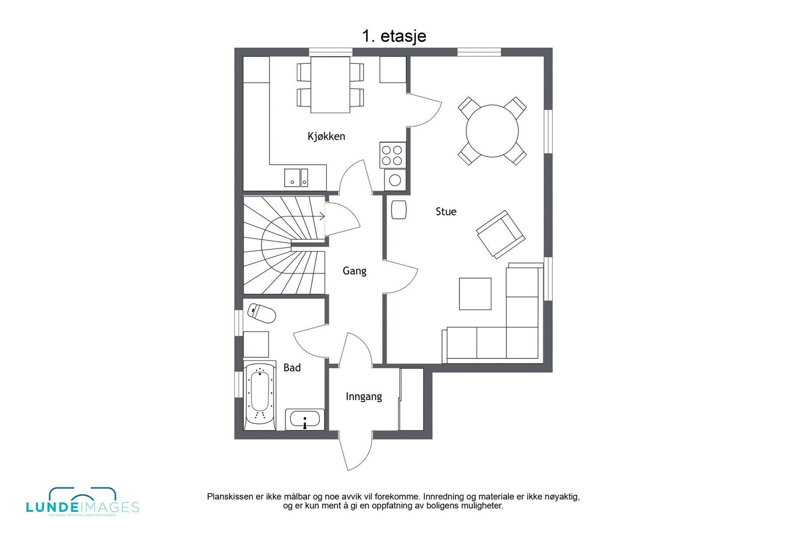 Planskisse 1. etasje - ikke målbar Galleribilde