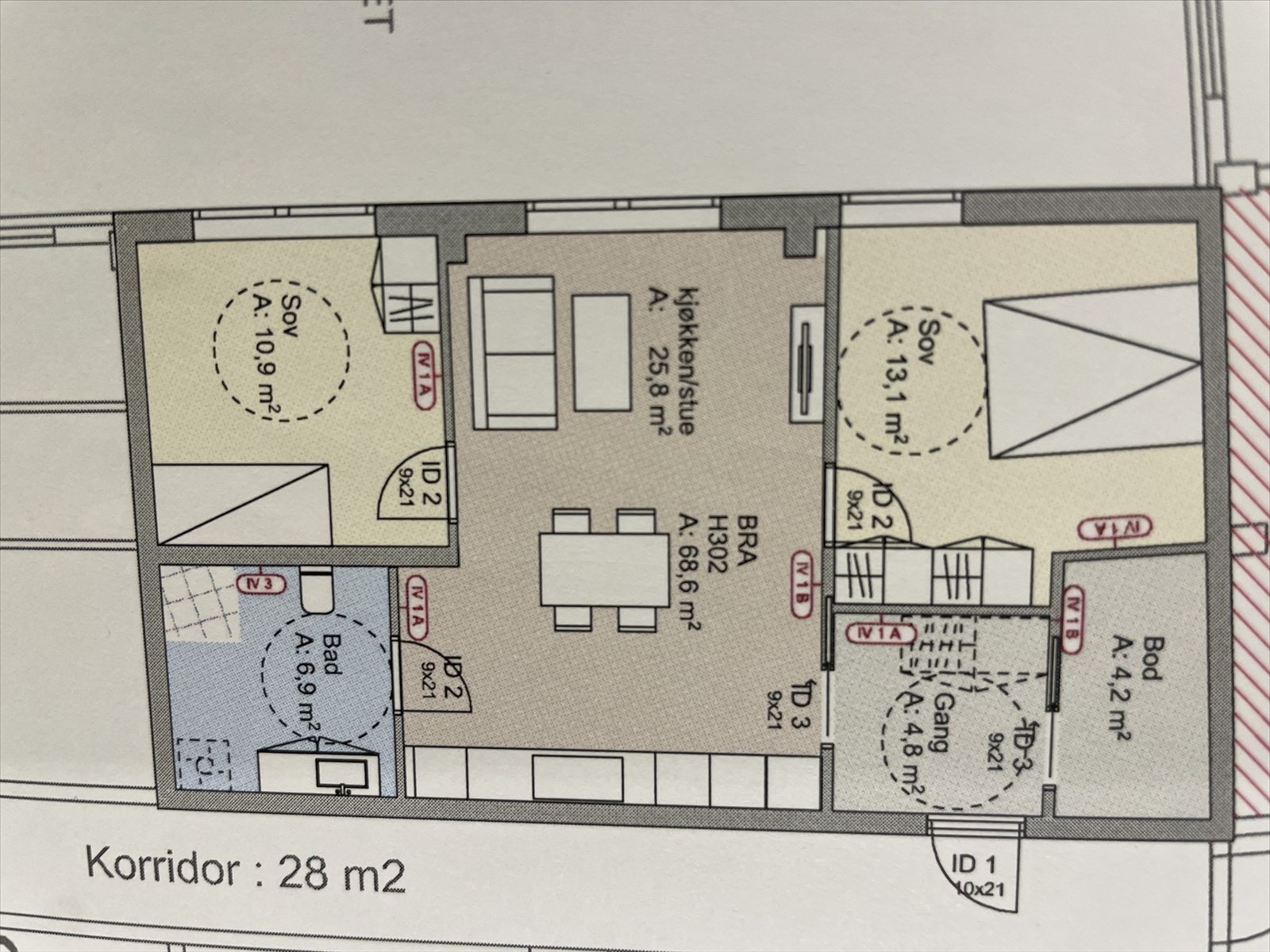 Skisse av leiligheten Galleribilde