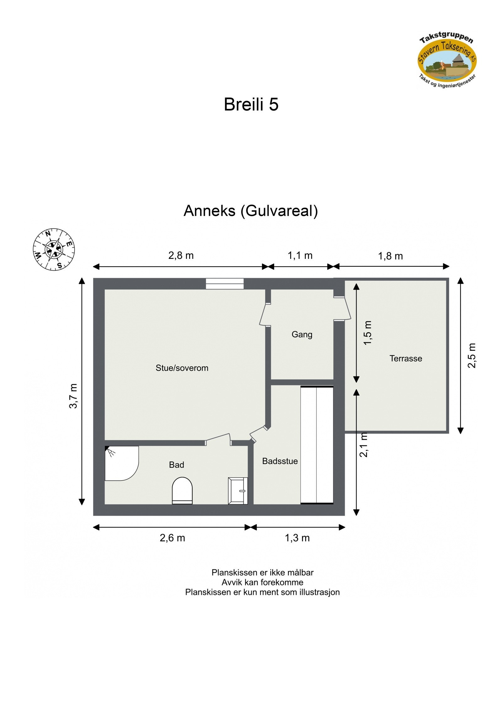 Plantegning anneks. Galleribilde