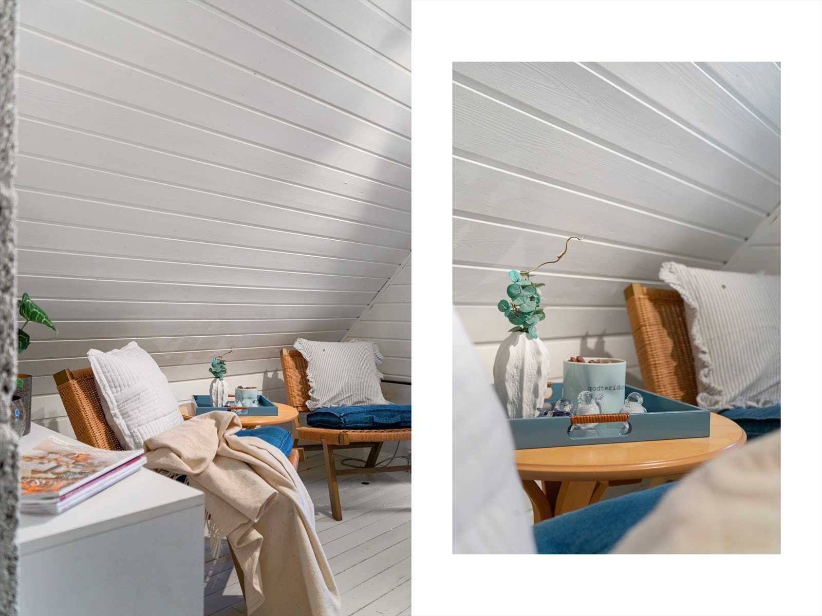 En stemningsfull krok hvor man kan trekke seg tilbake med en bok eller en kopp kaffe Galleribilde