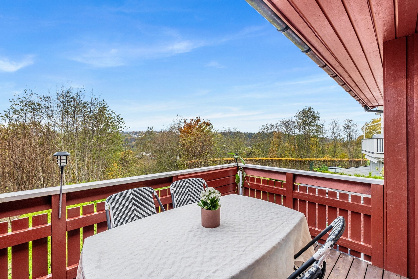 Balkongen er vestvendt som sikrer svært gode solforhold gjennom store deler av dagen Galleribilde