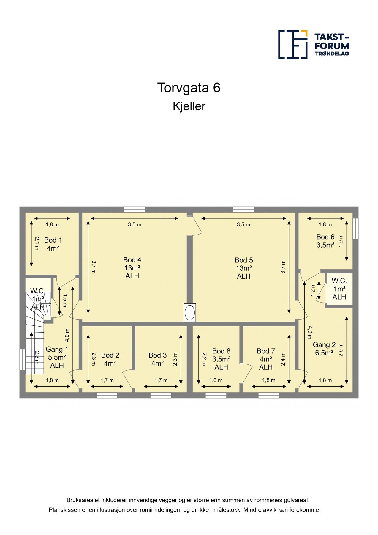 Planskisse kjeller Galleribilde