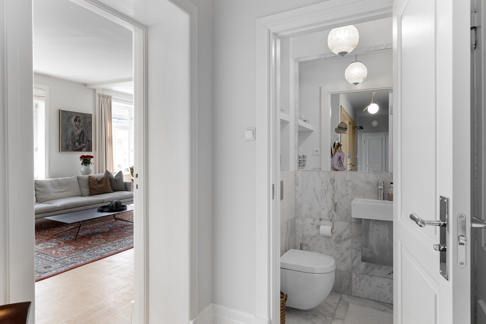 Praktisk gjestetoalett tilknyttet entré/gang