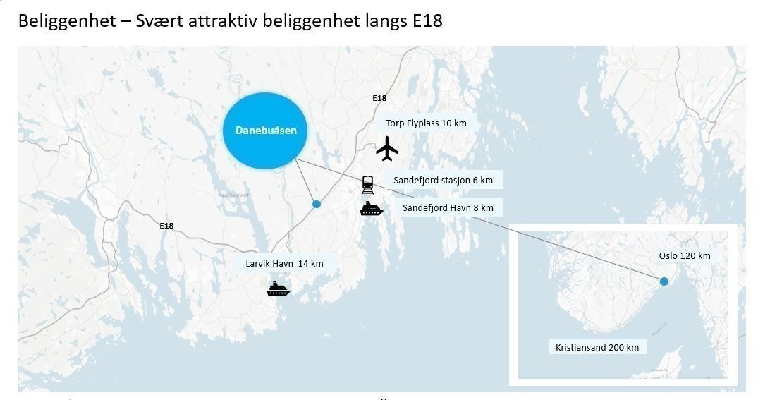 Beliggenhet, nær havn, flyplass m.m Galleribilde