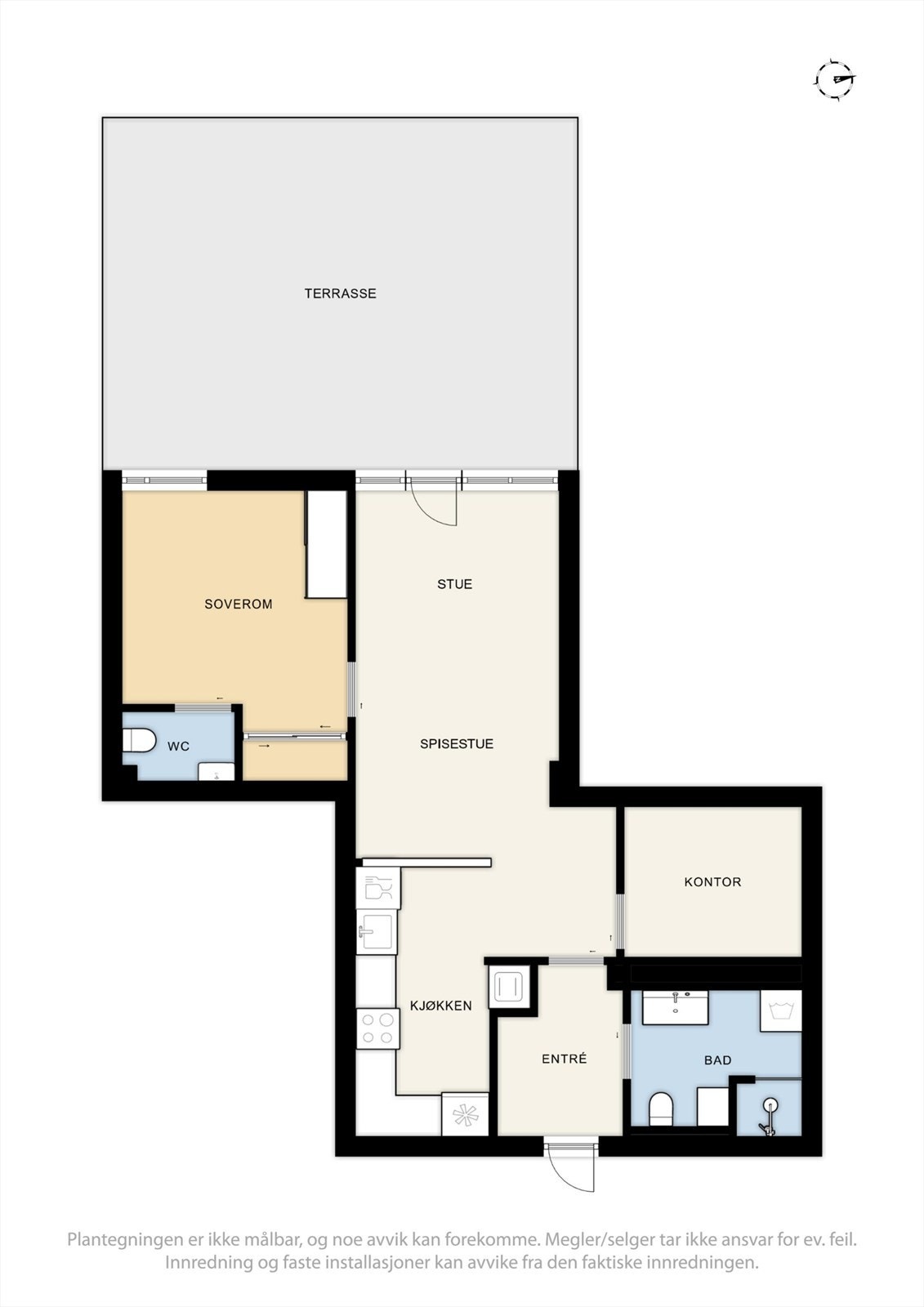 Plantegning av leiligheten - 1. etasje. Galleribilde