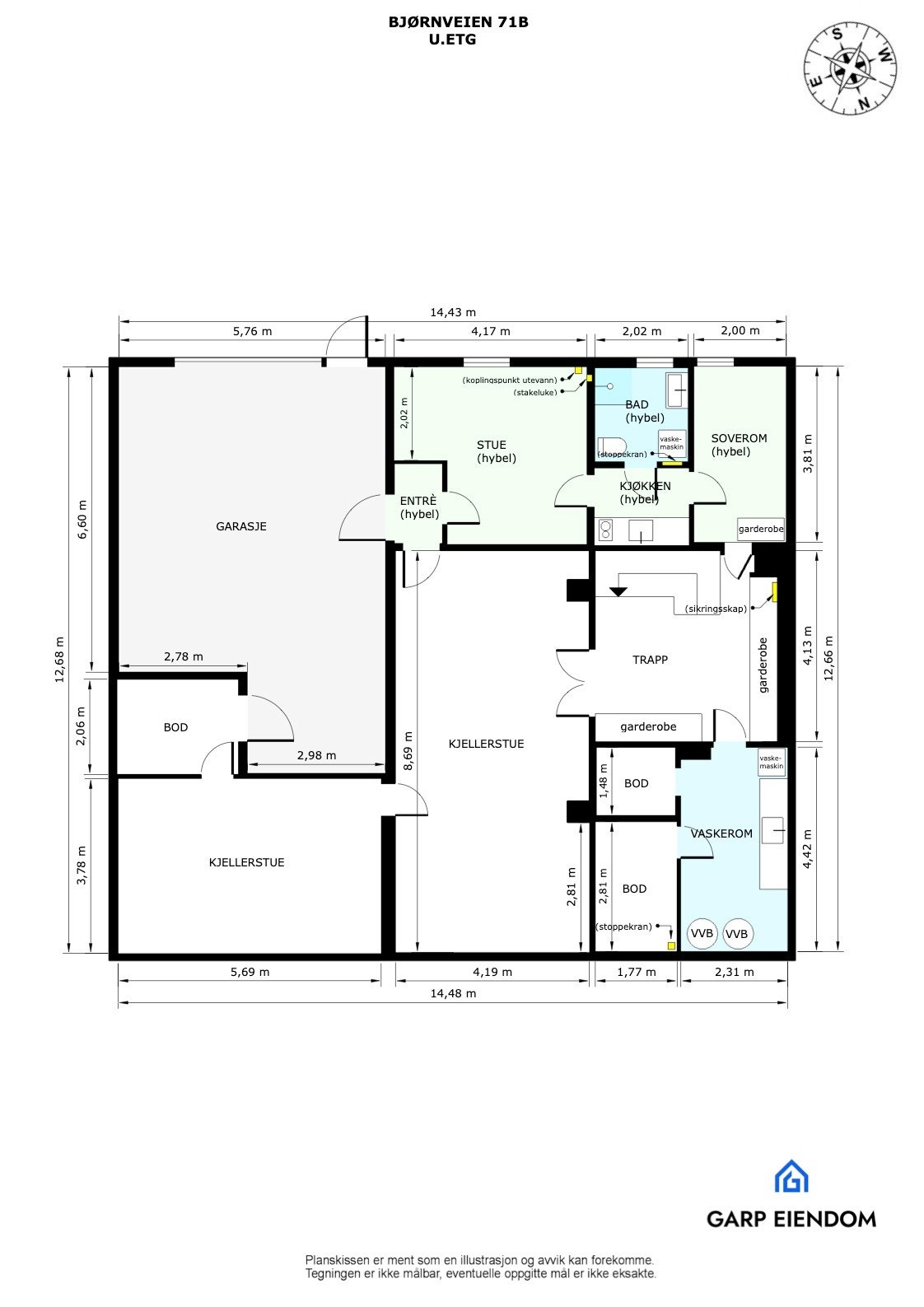 Plantegning U. etasje Galleribilde