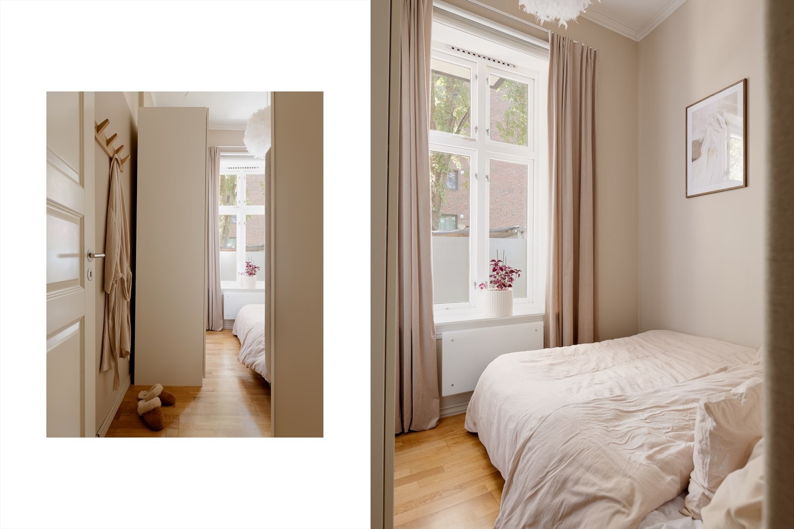 Rommet har i dag en praktisk garderobe som gir deg masse oppbevaringsplass. Galleribilde