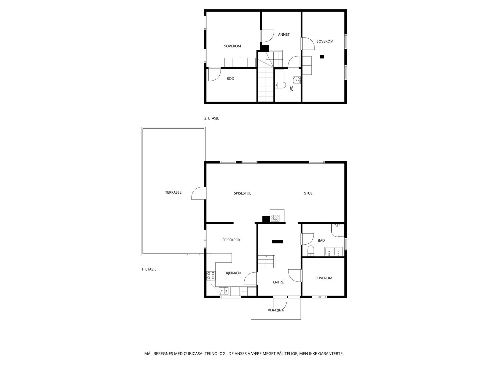 Planskisse begge etasjer. Galleribilde
