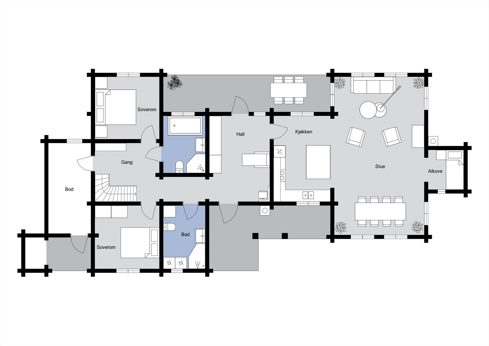 Plantegning - Hovedetasjen Galleribilde