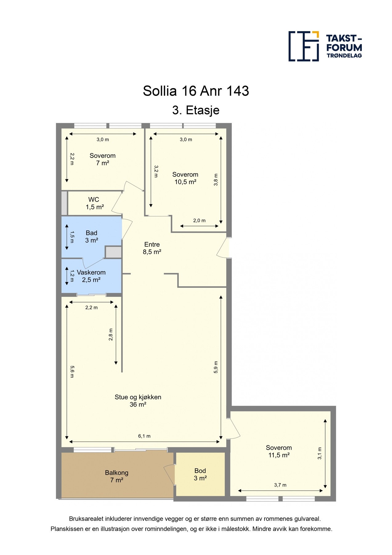 Plantegning 3. etasje. Galleribilde
