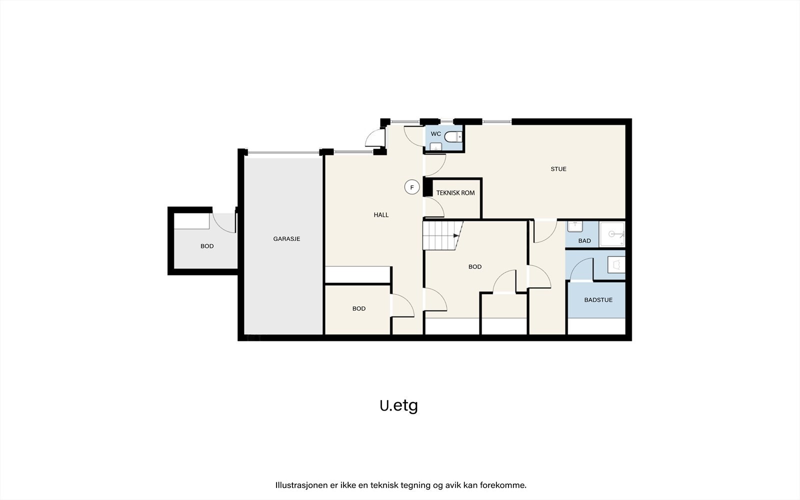 Plantegning underetasje Galleribilde