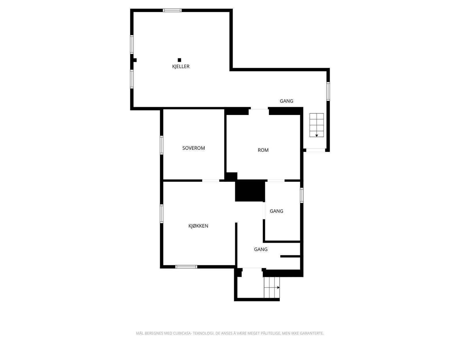 Plantegning kjeller. Galleribilde