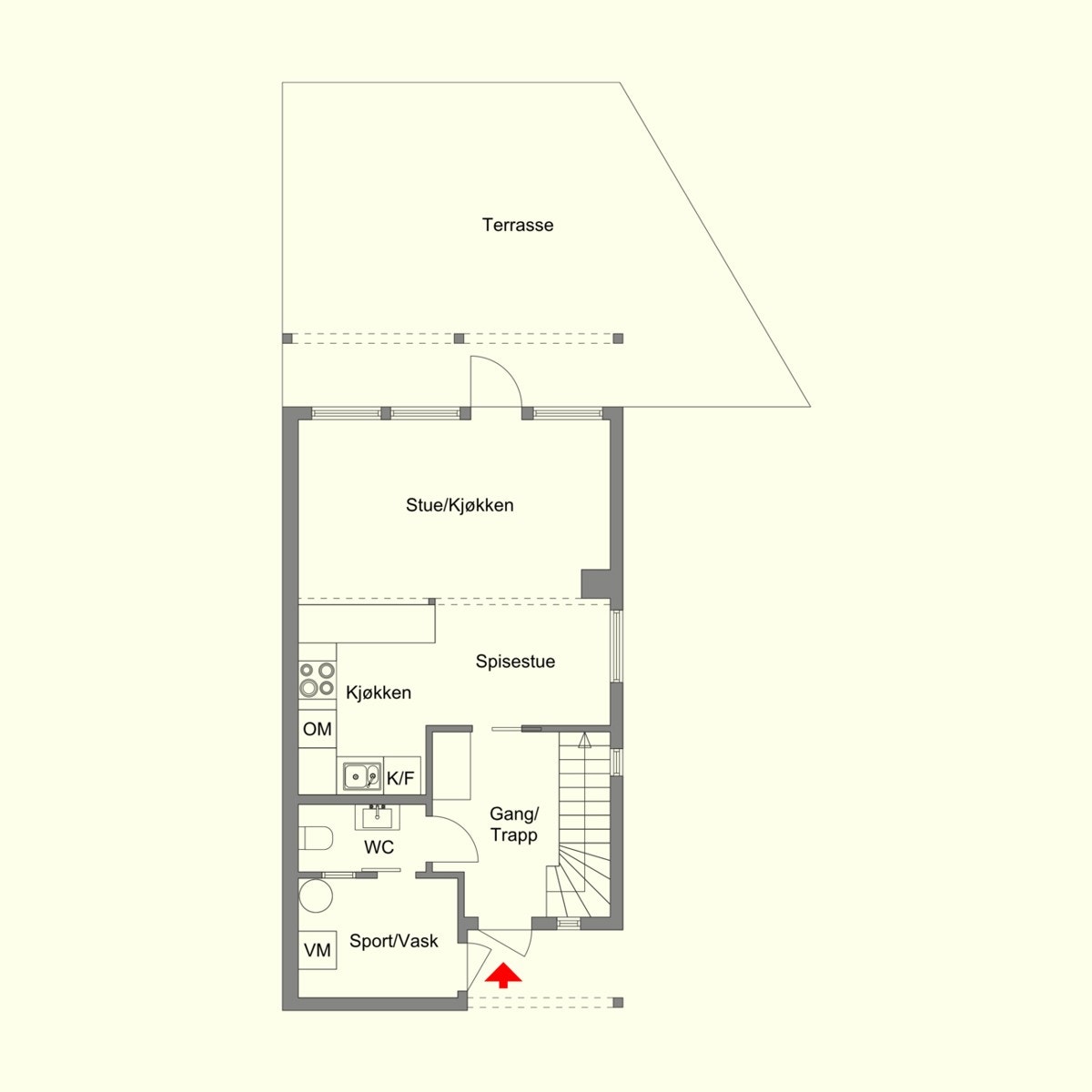 Boligen har en praktisk og fin planløsning med fin størrelse på alle rom. Galleribilde