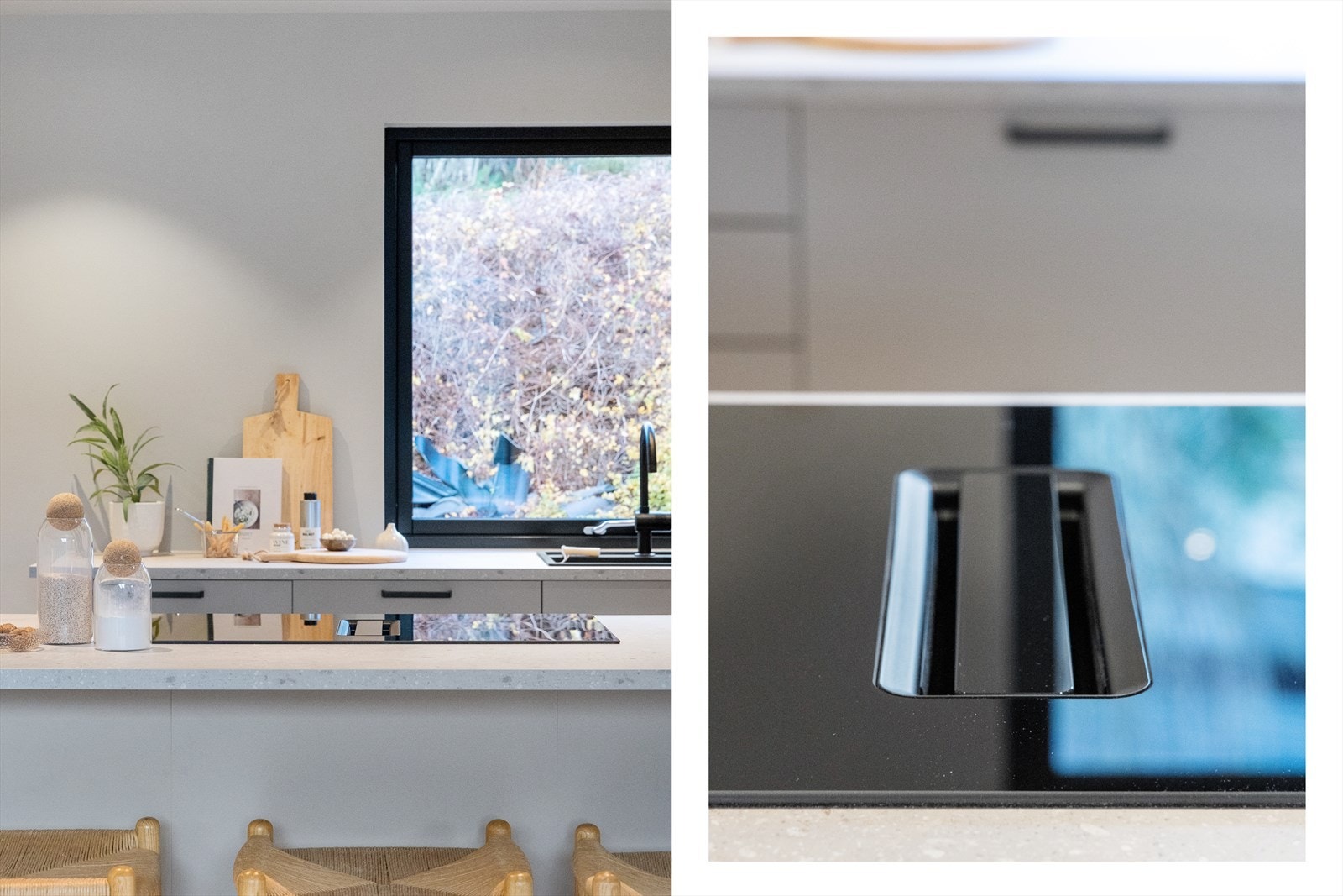 Effektiv og plassbesparende platetopp med integrert avtrekk gir både funksjonalitet og et rent design Galleribilde