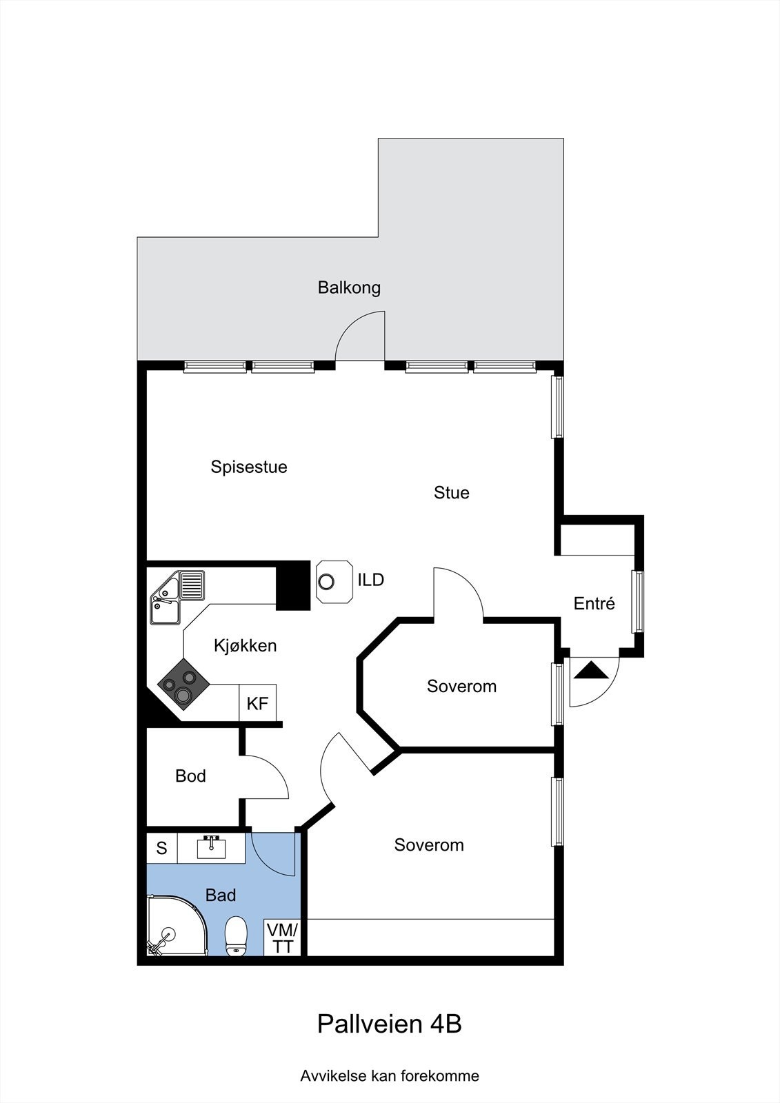 Planskisse av leiligheten. Galleribilde