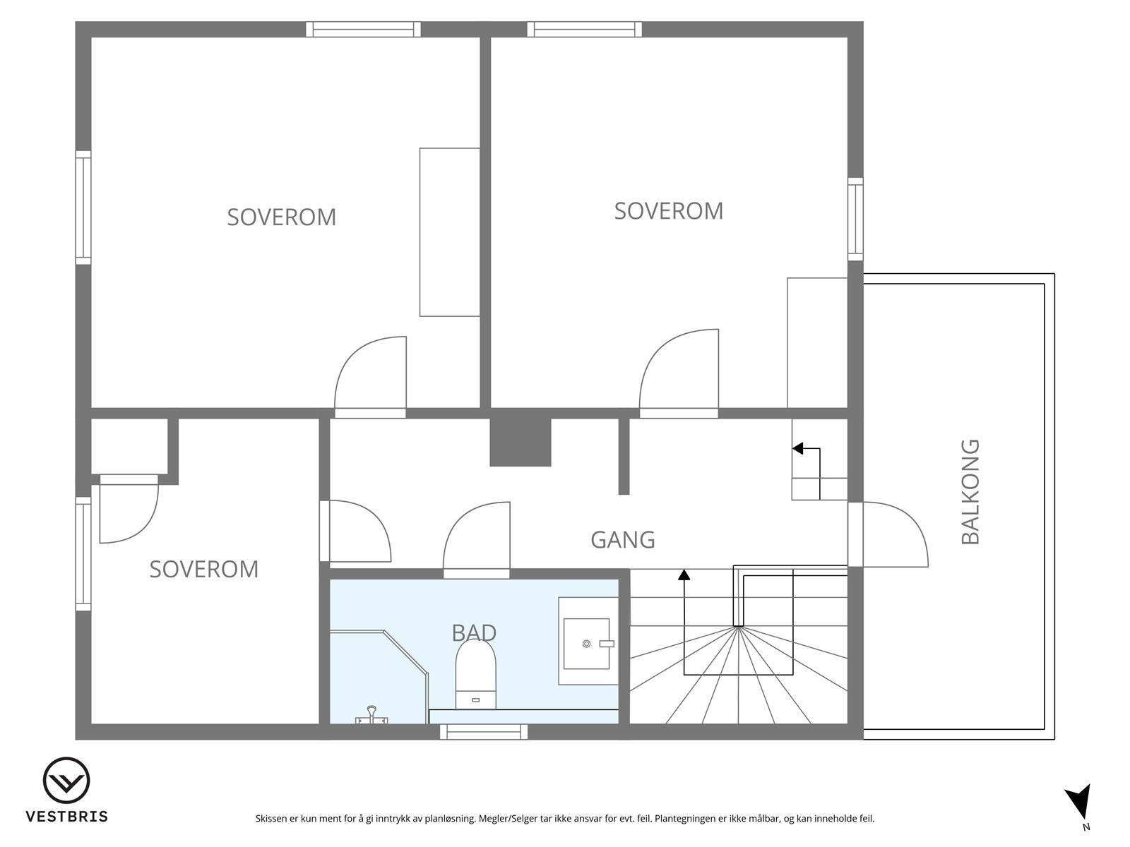 Plantegning av andre etasjen. Galleribilde