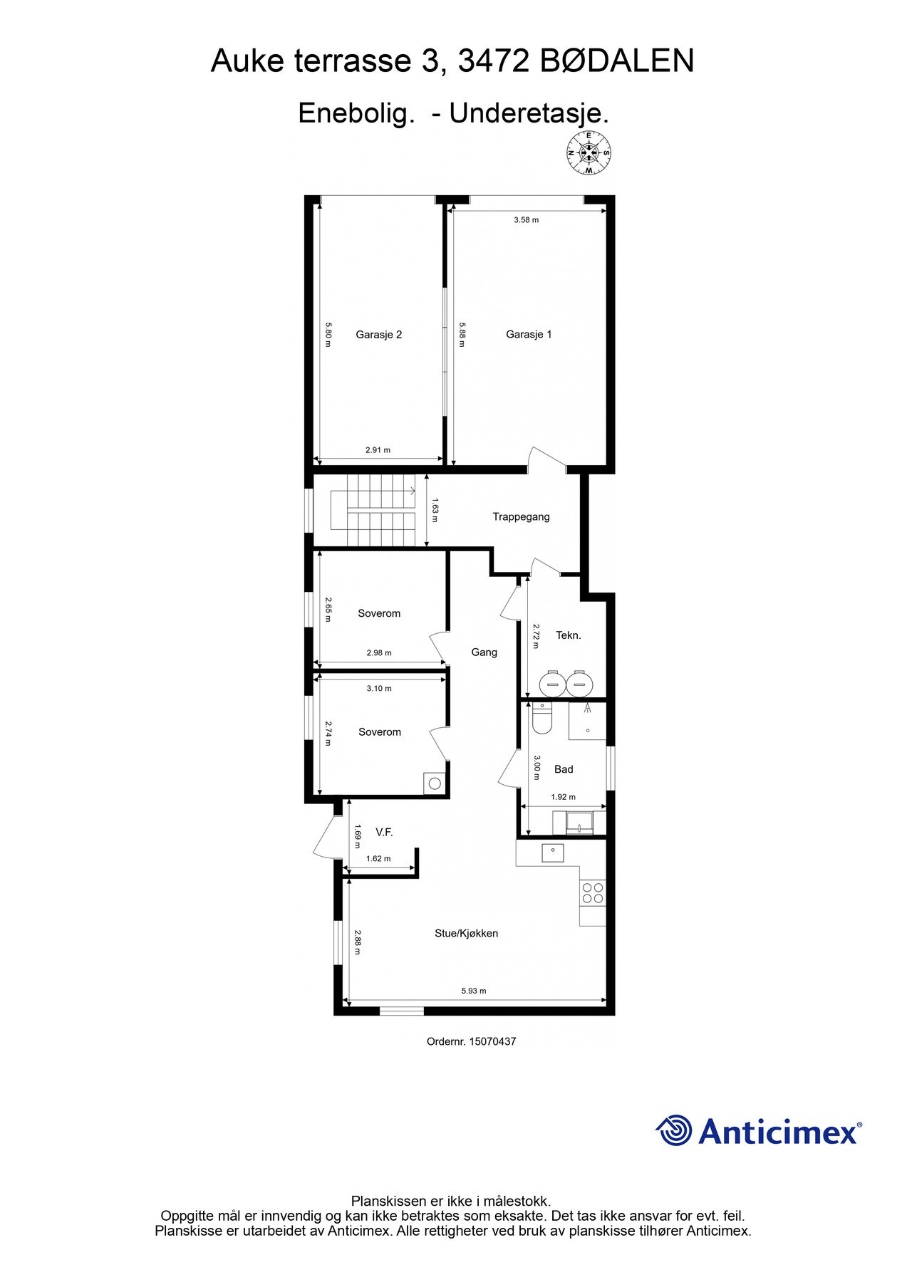 Videre tar vi en titt på plantegningen i underetasjen. Galleribilde