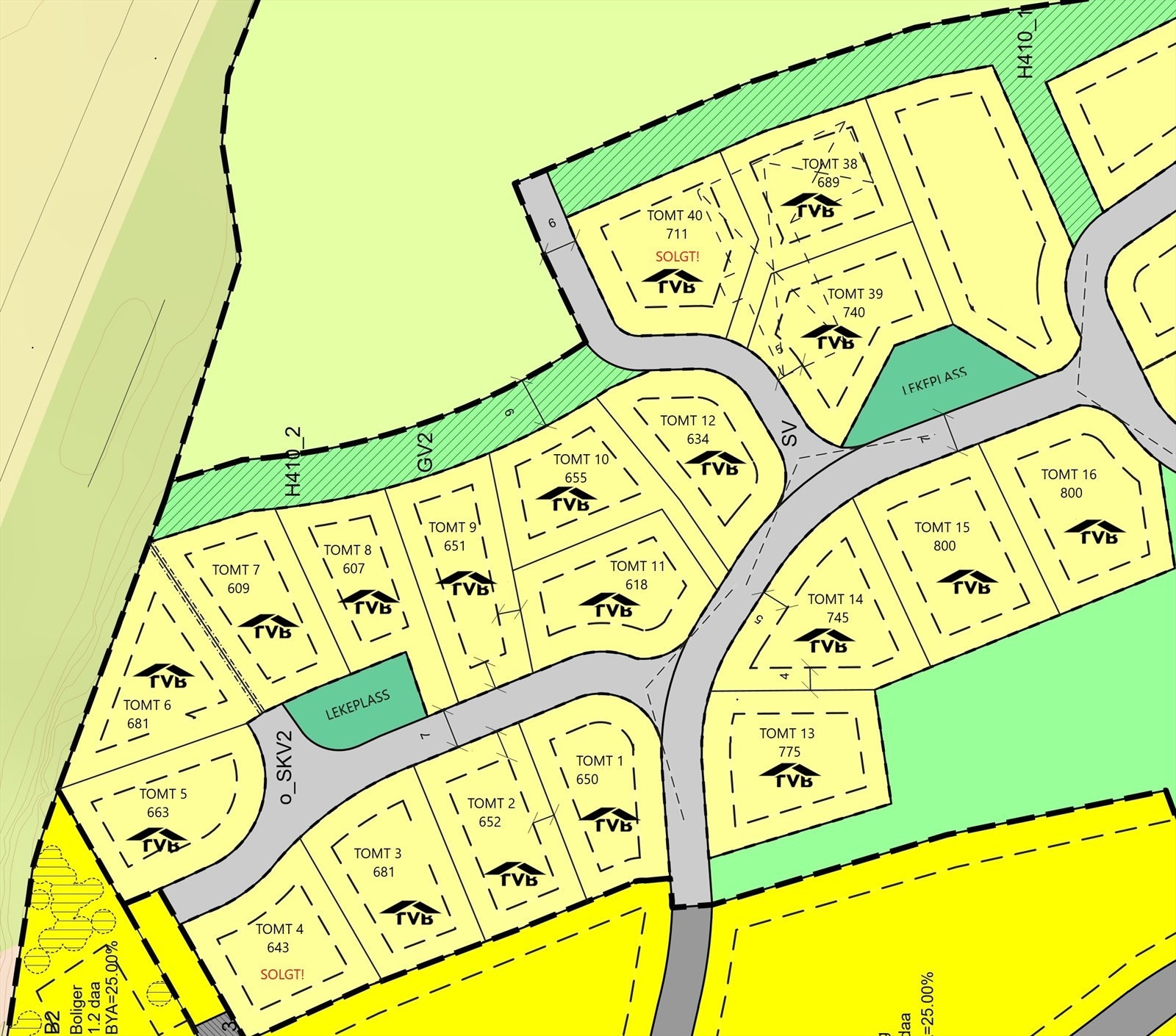 Kart med tomtenummer Galleribilde