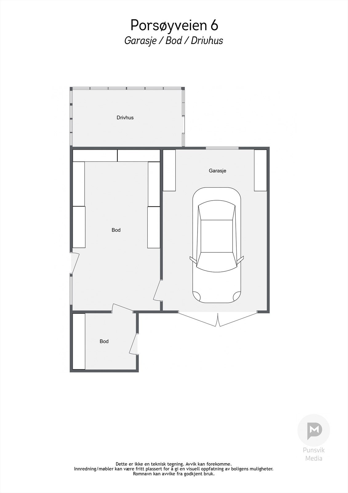 _Porsøyveien 6 - Garasje Bod Drivhus - 2D.jpg Galleribilde