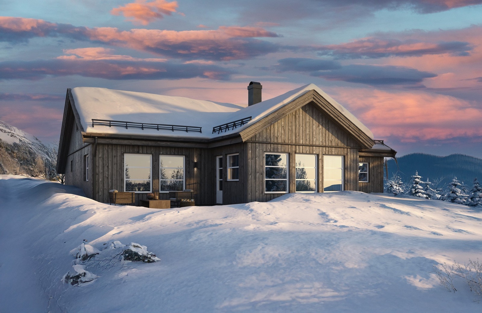 Rondablikk 120 - en romslig familiehytte med hems. Illustrasjonsfoto Galleribilde