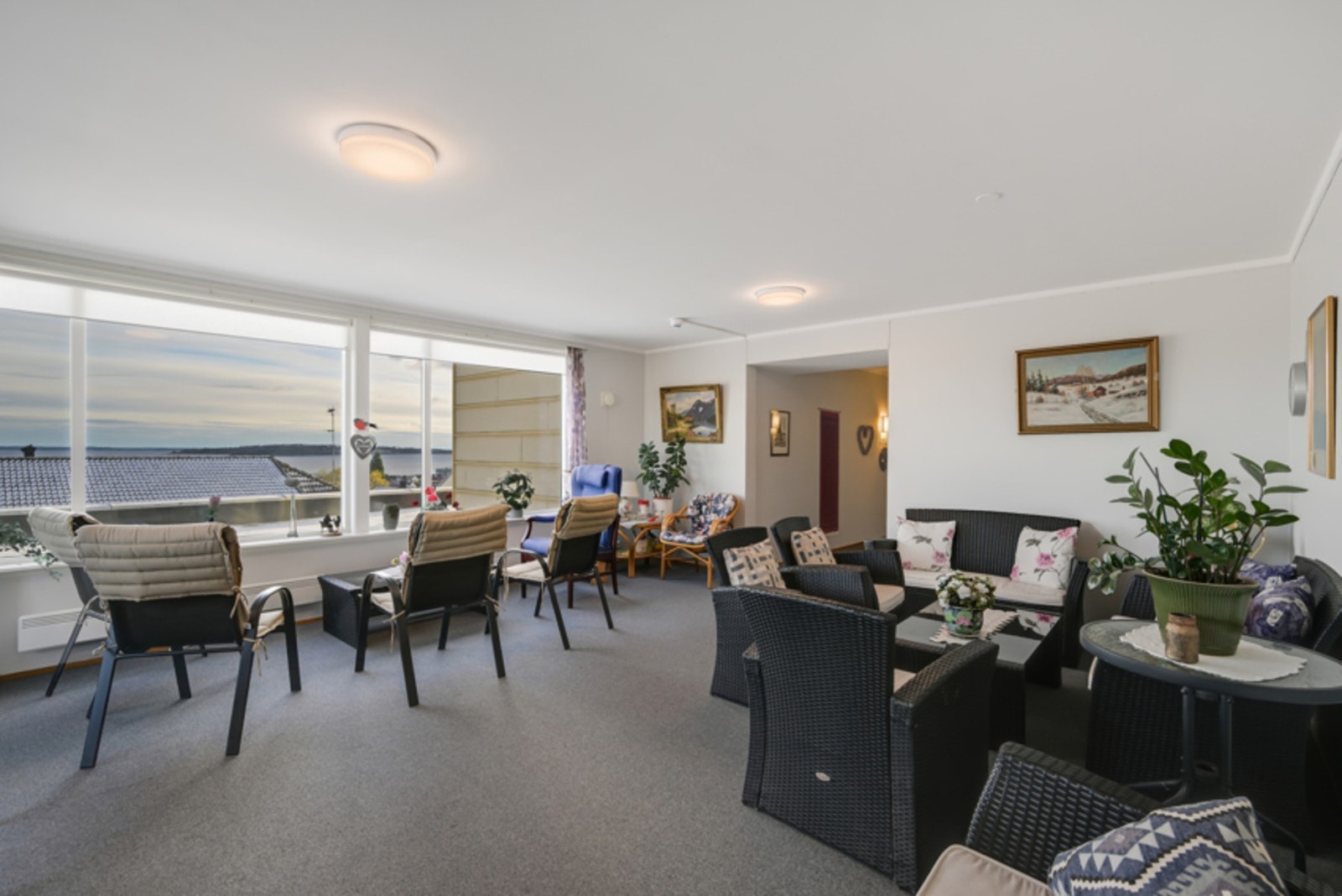 Helt på toppen er det felles stue "utsikten" med tilhørende takterrasse Galleribilde