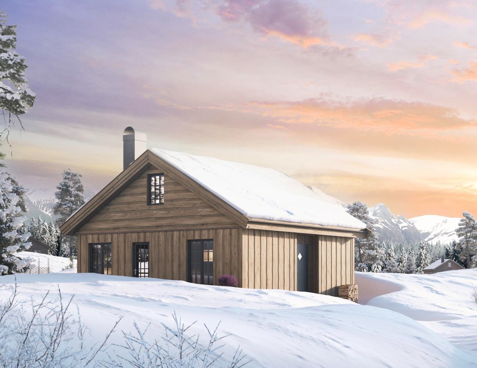 MER, en smart og kompakt hytte - perfekt start på hyttedrømmen! Illustrasjon Galleribilde